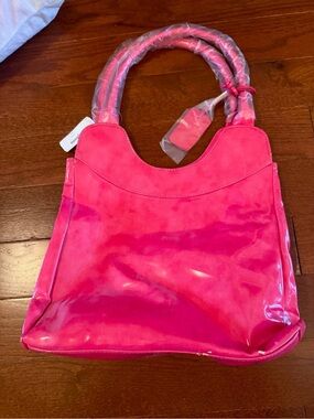 Neiman Marcus Bright Pink Patent Tote